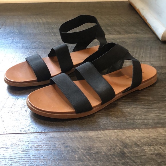 ARIZONA JEAN CO. BLK STRAP AROUND ANKLE SANDALS SIZE 10M - Picture 5 of 9